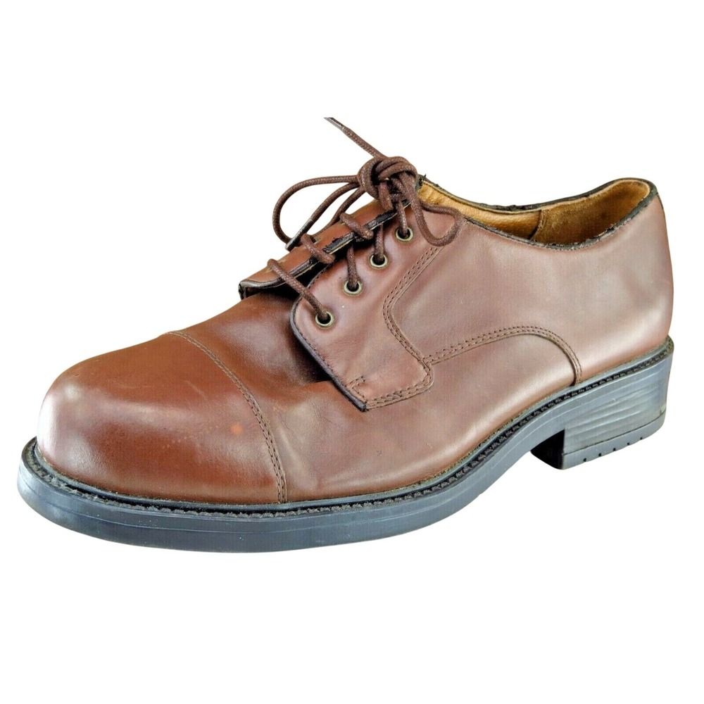 Croft & Barrow Shoes Sz 10.5 M Almond Toe Brown Derby Oxfords Leather Men